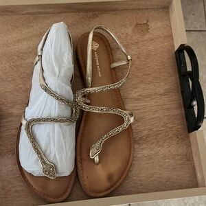 ANTONIO MELANI Metallic Gold Sandals